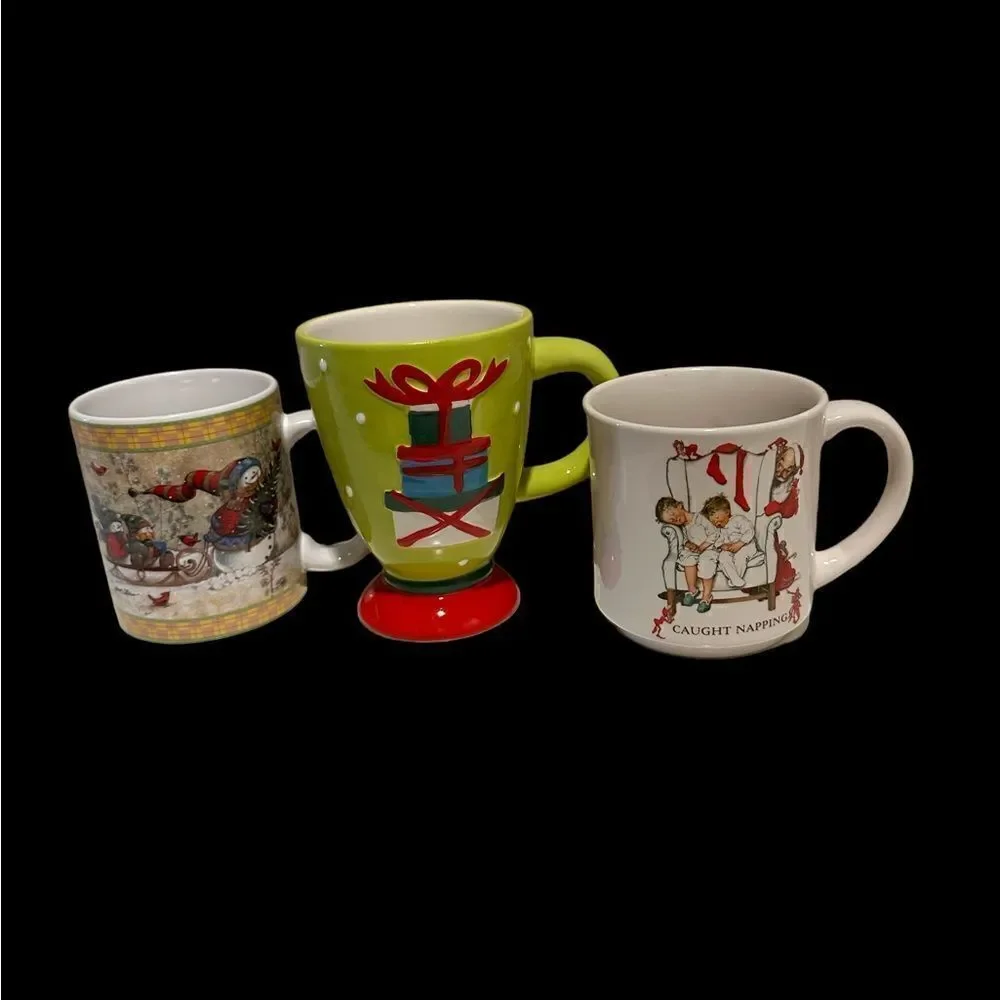 Vintage christmas mugs ceramic, excellent quality mug  gifts gift basket party